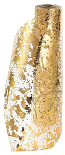 Tischläufer Gold, 28cm × 10m Polyester Tischläufer Glitzer Tüll Goldband-Dekoration Goldfolien-Tischläufers für Esstisch, Hochzeit, Party, Geburtstag, DIY-Dekoration