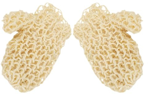 Sisal Peelinghandschuhe 1 Paar Khaki für Dusche und Reise