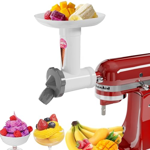 OTOmitra Eismaschine Aufsatz für Kitchen Aid Standmixer, BPA-freien | Fruchteismaschine Aufsatz, Softeismaschine lebensmittelechten Kitchen Aid Zubehör, milchfreies Eiscreme