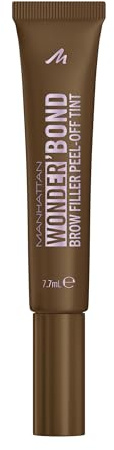 MANHATTAN Wonder'Bond Brow Filler Peel-Off Tint, Augenbrauenfarbe mit bis zu 5 Tagen Halt, wischfeste und wasserfeste Gel-Formel mit Biotin, Fb. 002 Medium Brown, 7,7 ml