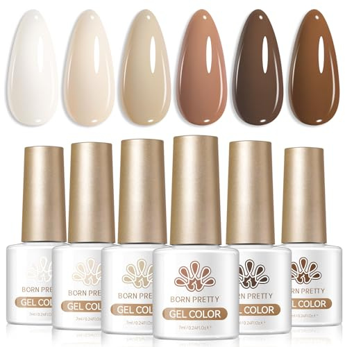 Born Pretty UV Nagellack Marronbraun - Gel Nagellack Herbst und Winter UV Lack Maniküre und Nagelkunst DIY zu Hause