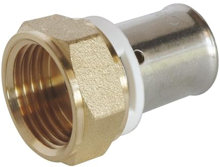 SOMATHERM FOR YOU, Raccord à sertir écrou tournant 15/21 pour tube PER Ø16 - Installation rapide et fiable, acier inoxydable, compatible avec profils H, U, RF, pression max 10 bars