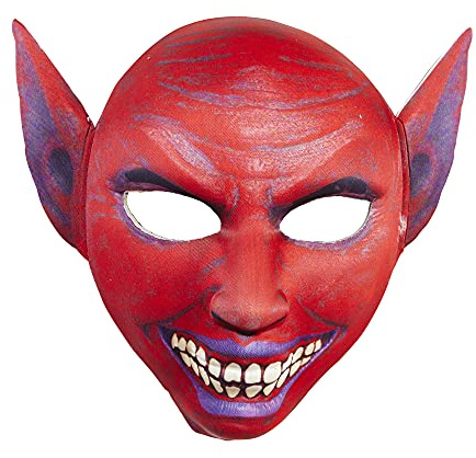 Widmann vd-wdm05706 Masque en Tissu Demi Visage Diable, Rouge, Taille Unique