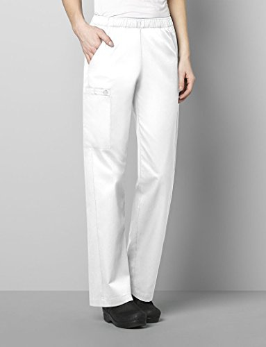 WonderWink 501AWHITLG Wonder Work - Pantaloni Cargo da Donna, Senza Lacci, Colore Bianco, Taglia Standard L