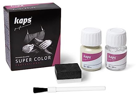 Tinte Kaps con imprimación para zapatos de piel sintética y natural, 70 colores, 153 Blanco-Gris