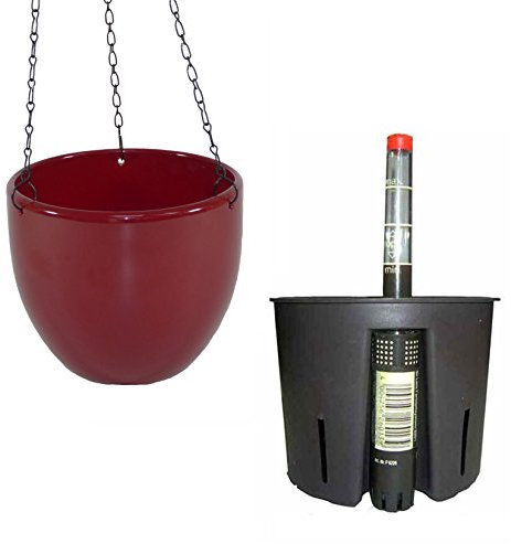 happy nature Set3 3 teilig Keramik Blumenampel Venus 13/12 weinrot Ø 17.5 cm H 15 cm für Hydropflanzen