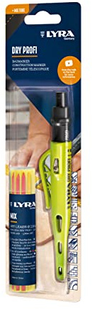 LYRA Dry Profi Baumarker + Nachfüllset Minenmix Blister 2 Stk. | rund, 2,8 x 100mm, 2B, für fast alle Oberflächen, einfache Einhandbedienung, Ersatzset enthalten, Farbminen