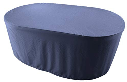 Kaufpirat Premium Abdeckplane Oval 230x135x70 cm Essbank Sitzbank Holzbank Gartenmöbel Gartentisch Hülle Abdeckung Haube Schutzhülle Abdeckhaube 900 D, 500 g/m², 6.000 mm WasserbeständigkeitAnthrazit