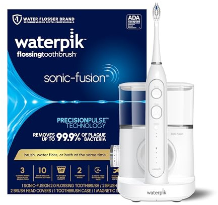 Waterpik Sonic-Fusion Flossing Electric Toothbrush Water Flosser, White