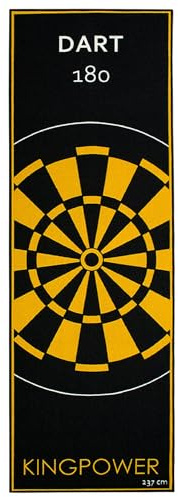 Dart Darts Teppich Dartteppich Dartmatte Steeldart Kingpower | 273 x 80 cm, Grün, Dartpfeile, Dartboard, Zubehör, mit Abwurflinie, Dartscheibe, Schutz, Gummi