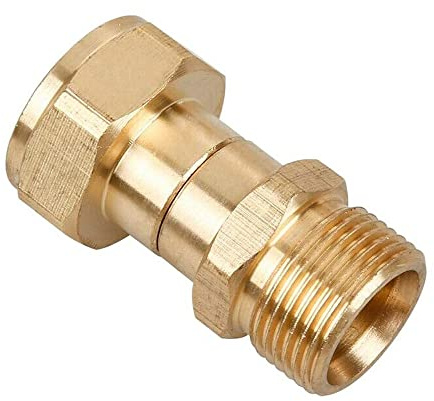 M22 Druckreiniger-Drehgelenk, knickfrei zu Schlauchverschraubung, verdrehsicher, metrisch, M22, 14 mm Anschluss, 3000 PSI