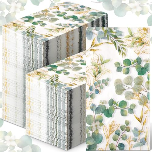 Spiareal 120 Pcs Eucalyptus Napkin Guest Disposable Hand Towel for Bathroom
