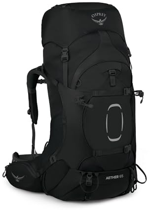 Osprey Aether Herren Rucksack, 65L, Black, S/M EF
