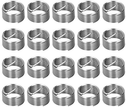 20pcs Inserto per riparazione filettatura, M14 X 1.25 Inserti per filettatura interna in filo di acciaio inossidabile Viti elicoidali a spirale per filo spelato Filettatura spelata Riparazione(1D)