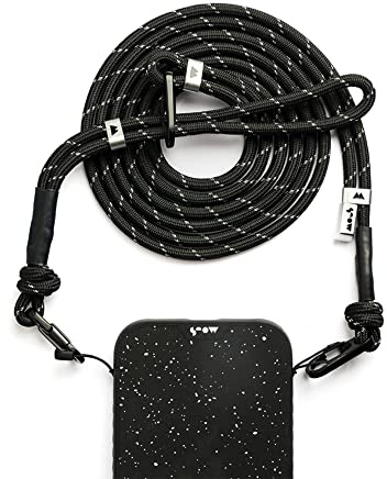 Mous - Cordón cruzado para teléfono con correa de muñeca desmontable, color negro, morado, verde salvia, Negro -