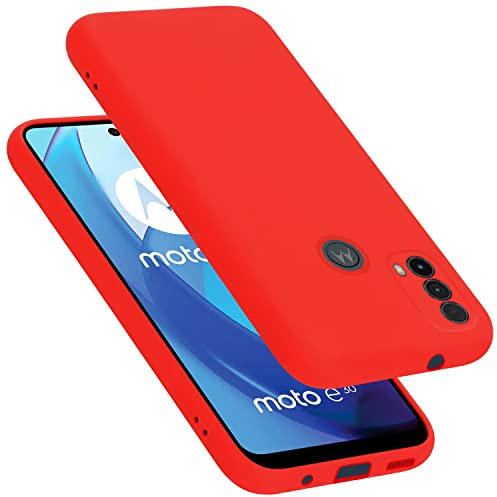 Cadorabo Funda de Silicona Compatible con Motorola Moto E20 / E30 / E40, Funda Protectora de Cuerpo Completo para Moto E20 / E30 / E40- Resistente a arañazos y Golpes Fina Funda de TPU - Liquid Rojo