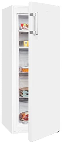 Exquisit® Congelador Vertical, 161L, Clase C, Color Blanco, 1 Puerta, Tecnologia No-Frost, Alarma Acústica de Puerta Abierta, Puerta Reversible, Consumo 132 kWh/año, Medidas 143x54x61,5 Cm.