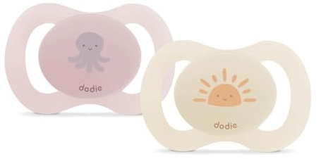DODIE, Anatomischer Schnuller, speziell für Geburt, 0-2 Monate, Säugling, Rosa, Tintenfisch, 2 Stück
