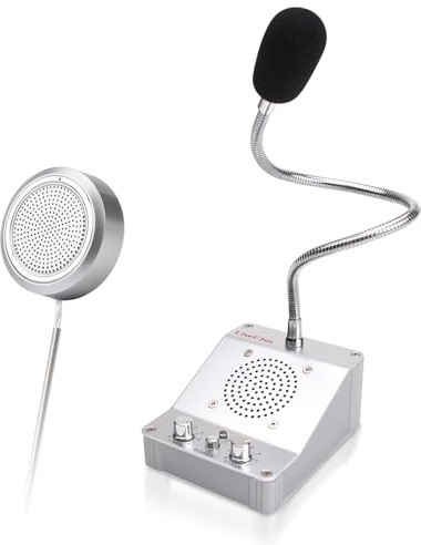 LiwCho Window Intercom, Window Intercom System, 2 Way Window Counter intercom, for The Business/Bank/Office/Hospital/Station/Catering/Ticket Window to Provide Communication Solutions