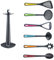 Westmark Utensili da cucina – Supporto rotante gallant con schiacciapatate, cucchiaio verdure, cucchiaio spaghetti, mestolo zuppa, schiumarola e paletta – multicolor, set da 7 pz