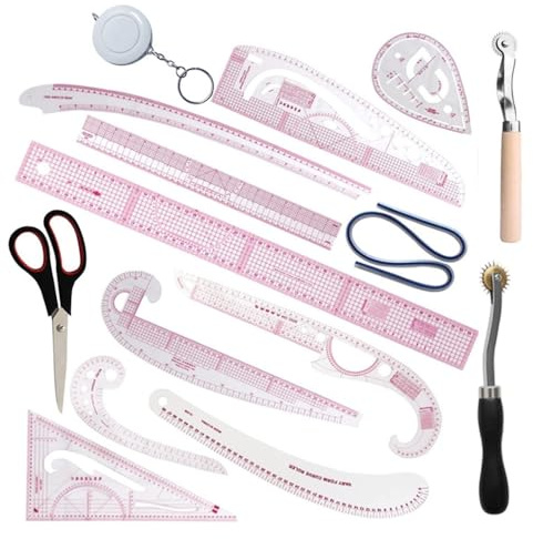 Sew Curve Ruler Set, 15 Stück PVC Kleidung Herstellung Kurve Lineal Schneiderwerkzeug für Schneiderei Messen Zeichnen Muster Design DIY Kleidung