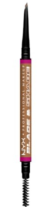 NYX Professional Makeup Augenbrauenstift, Mit zweiseitiger Spitze zum Definieren der Augenbrauen, Bis zu 16h wischfest und farbecht, Vegane Formel, Blade & Shade Nano, Farbton: Ash Blonde