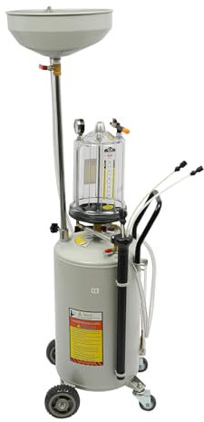 Lightakai Aspirateur mobile pour huiles usagées, 75 l, appareil de récupération d'huile, 0,4 Mpa, bac de récupération d'huile, réglable, pour pompe, raccordement et vidange