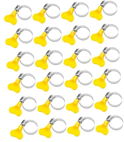 Gatuida 24pcs Adjustable Hose Clips Plastic Clamps for Water Pipe Versatile Clamp Kit Stable Design