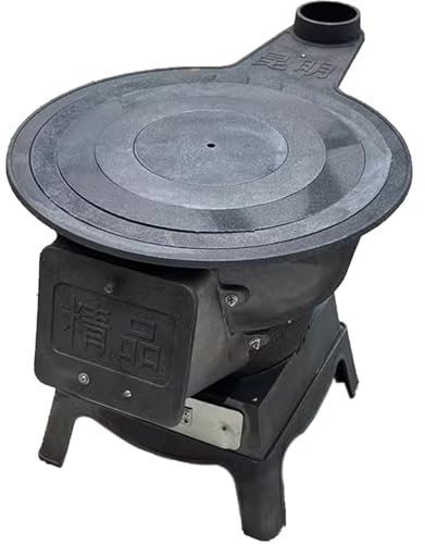Stufa da Campeggio per Esterno in Ghisa, Multi Combustibile Stufa a Legna in Ghisa, Fornelletto da Campeggio per Riscaldamento da Campeggio e Cucina, Barbecue(L)