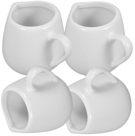 LALADEFIEE 4 Pièces Récipient à Expresso Avec Anse Mini-pot à Mini-pichet à Sauce Pot à Lait Tasse à Sauce Céramique Petite Cruche Pour Lait