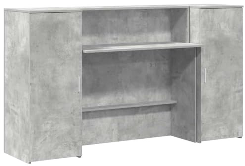 vidaXL Empfangstheke Betongrau 180x50x103,5 cm Holzwerkstoff