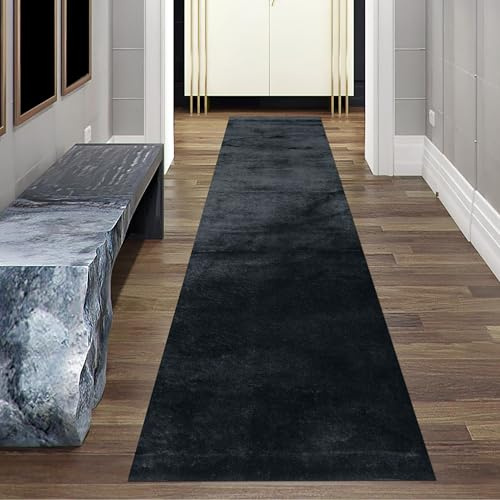 Matta dröm matta sovrum entré badrum slitstark mjuk med enkelt utseende i svart 80 x 300 cm