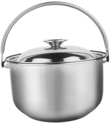 THEGA Pentola in Acciaio Inossidabile, Pentole Antiaderenti Pentola per Brasiera A Vapore per Il Latte con Coperchio Pentola in Acciaio Inossidabile Pentola in Acciaio Inossidabile(19.5X19.5X21CM)