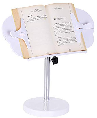 Gaxcent Leseständer Buch Regal,Kochbuch Halter Mit Leserahmen Lesebuch Stand Mit Multi-Funktion Tabellen Leserahmen Buchhalter,Weiß