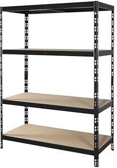 CALLIDUS ✓ Schwerlastregal | 178,5x130x60cm schwarz pulverbeschichtet | 130 cm breit ✓ 4 Böden je max. 250 kg Tragkraft ✓ Lagerregal Metallregal Kellerregal