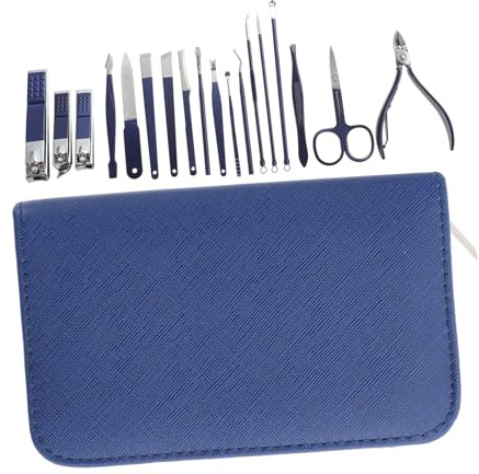 DINHEAROM Set Design Acciaio Manicure in Pedicure Professionale per Rimozione Inossidabile Delicato Borsa Portatile Calli e Pelle Morta Viaggio