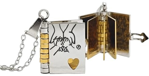 RANKEEF My Incredible Daughter Book Necklace - Daughter Gifts from Dad Mom Mother Adjustable Silver 18k Gold Jewelry Openable with 6 Pages Gifts of Love