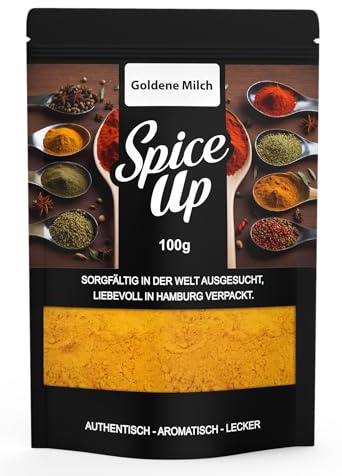 Spice Up Goldene Milch Gewürzmischung 100g – Golden Milk Spice Blend 100g – Ayurvedische Gewürzmischung mit Kurkuma – Wohltuend, wärmend & aromatisch – Für Milch, Pflanzenmilch & kreative Rezepte