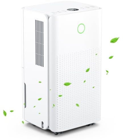 Dehumidifiers for Home, Dehumidifier 12L/Day Quiet Portable Dehumidifier for Bedroom Bathroom with 3 Modes, 24H Timer, 2200ML Tank, Continuous Drainage, Humidity Control, Auto Defrost (Version U)