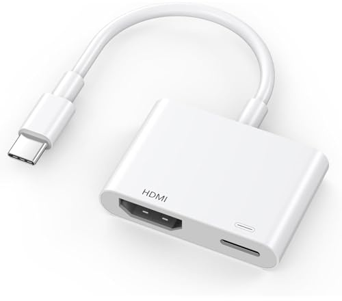 USB C auf HDMI Adapter [MFi-Zertifiziert] Digitaler AV Audio-Dongle, 1080P 4K Video und Audio Sync Bildschirm Konverter Typ-C auf HDMI Adapter für iPhone 17/16/15/MacBook/iPad Pro/TV/Projector/Monitor