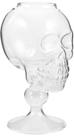 SHINEOFI Verre À Vin TêTe De Mort Transparent Avec Paille Verre À Cocktail Et Whisky Pour Bar Maison FêTe D'Halloween À Boire En Forme De CrâNe