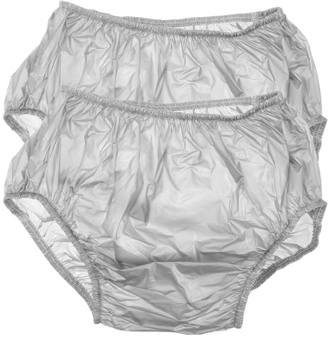 HAPINARY Pantalones Impermeables 2 Piezas para Incontinencia para Adultos Lavables de Metal Plata Ajuste Cómodo para Protección Nocturna y Cuidado Especial