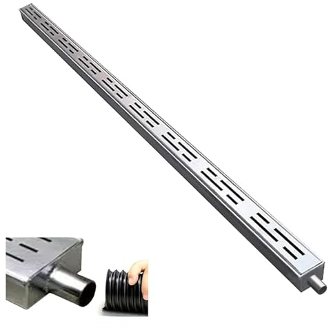 Kit di scarico a canale in acciaio inossidabile 304 resistente, sistema di scarico per vialetto e deviatore dell'acqua a pavimento, include uscita terminale e grondaia
