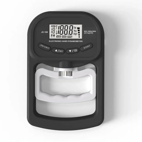 Gripstyrketestare, Digital Grip Strength Tester 265lbs/120Kg LCD Precision Meter USB-handtränare(Zwart)