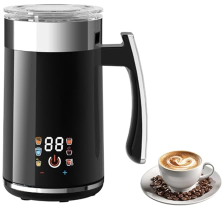 Espumador de Leche Automático Caliente Frío, 400W Magnético, Vaso 600ML Acero Inoxidable 304, 6-en-1 Multifunción, Autolimpiable para Latte Cappuccino Chocolate Caliente Yogurt