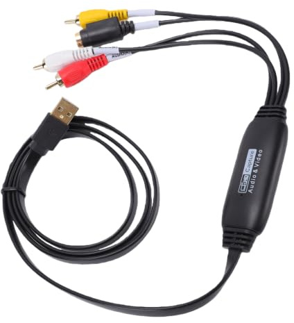Zunate Convertitore da VHS a Digitale, Supporta NTSC PAL 1080P | Scheda di acquisizione video USB per lettore di cassette, videocamera, PC TV con ingresso AV S-Video per OS X