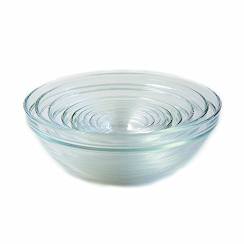 Duralex Made In France Lys Stackable 9-Piece Glass Bowl Set,Clear