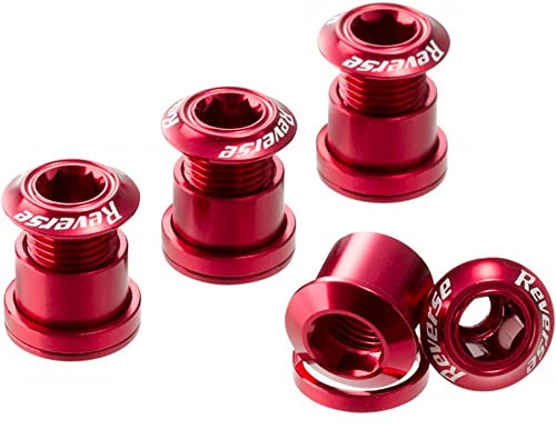 Reverse Kettenblattschrauben 4er Set Aluminium rot