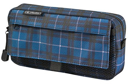 Herlitz Faulenzer mit 2 Aussentaschen Karo, Blau