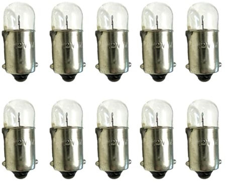 CARALL 10 Stück Halogenlampen 12V für Auto (BA9S 12V 4W T4W)